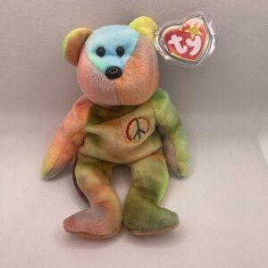 Ty Multicolor Peace Bear Plush Toy